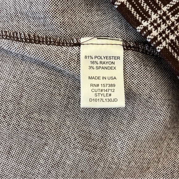 Altar’d State Aubree Brown Plaid Tartan Blazer Ruched 3/4 Sleeves size Medium - Picture 5 of 5